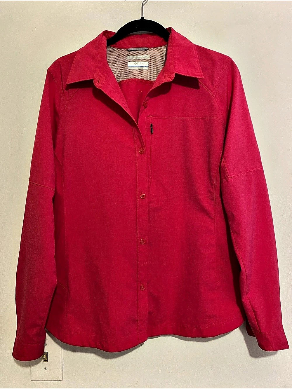 Columbia Omni-Shade Utility Shirt Dark Pink XL Like New